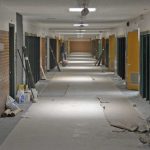 Evergreen hallway during remodeling